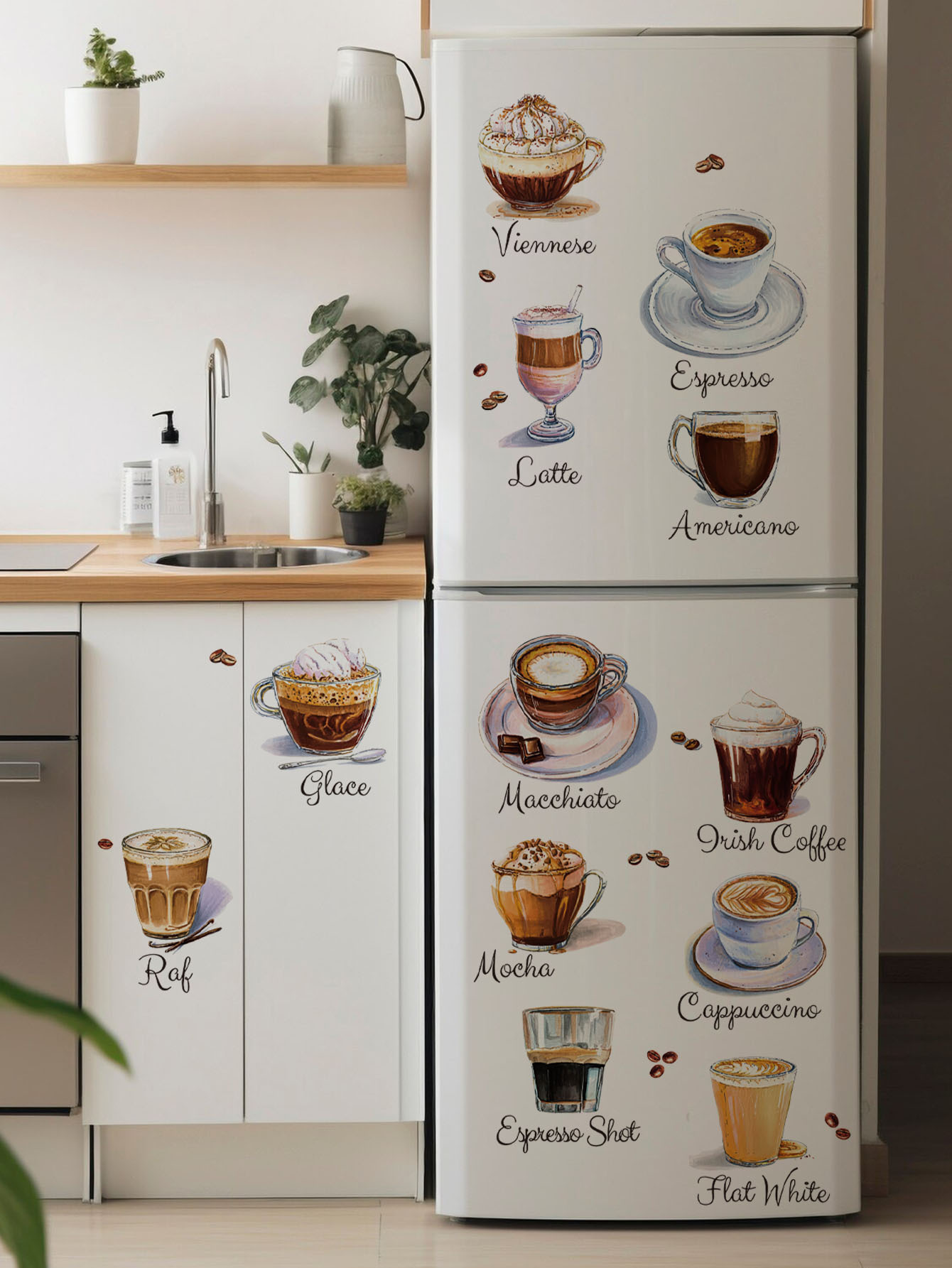 Coffee Cup Wall Stickers Self  - Pvc Panel Background ulasan dan harga